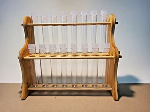 1 soporte de tubo de ensayo, 16 tubos de ensayo acrílico soporte de tubo de ensayo soporte de laboratorio - Imagen 1 de 4