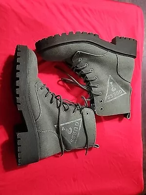 ✅️GUESS Botas Mujer Talla 7.5 Zapatos Oliva Oscuro Combate Foto 1 de 4