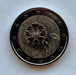 ESTONIA - 2 € moneda conmemorativa 2024 - Flor nacional de Estonia, el aciano - Imagen 1 de 2