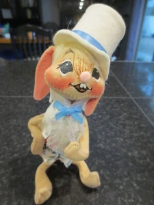 Vintage 1993 Annalee Bunny Rabbit Dapper Easter Spring 8" MADE IN USA - Picture 1 of 8