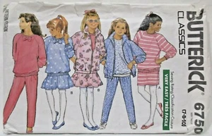 Chaqueta Top Falda Pantalones Sin Cortar Patrón Butterick 6750 Tallas 7-10 Niñas 1988 - Imagen 1 de 2