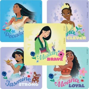 Disney Princess Stickers x 5 - Favours - Birthday Party Supplies Princess Traits - Picture 1 of 6