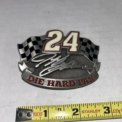 Jeff Gordon Hebilla de Cinturón 1997 J G Motorsports NASCAR Peltre Fino Die Ventilador Duro HR3 Foto 1 de 3