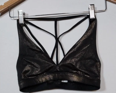 Victoria’s Secret PINK Logo Shimmer Strappy Triangle Bralette Racerback XS - Image 1 of 4