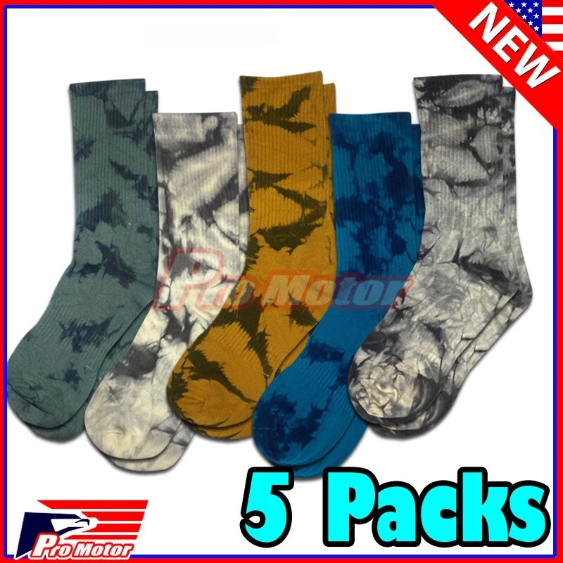 HOOPS CREW SOCKS Funny Colorful Tie Dye Socks Crew Dress Mens Novelty Fashion Gift Trippy Graphic