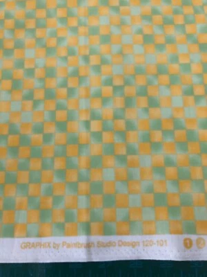 Paintbrush Studio - Graphix Range - Yellow + Green Check - 100% Cotton - Image 1 of 4