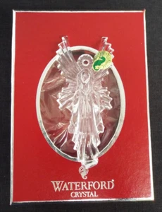 Waterford Crystal Angel Christmas Ornament 2008 New In Box Green Gold Sticker - Picture 1 of 22
