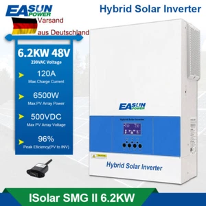 6.2KW 6200W Hybrid Solar Wechselrichter Inverter 48V 120A MPPT Laderegler WLAN - Bild 1 von 12