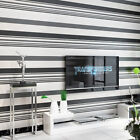 10M White Black Grey Wallpaper Vertical Stripes Roll TV Background Wall Covering
