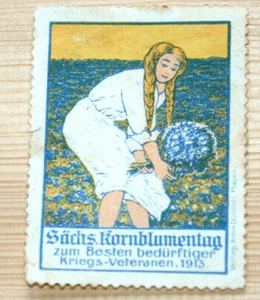 39236 Vignette Werbemarke Sächssicher Kormblumentag To Best Bedürftiger Veter - Picture 1 of 1