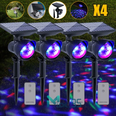 1/2/4PCS Solar Laser LED Projector Light In/Outdoor Christmas Lamp Xmas Decor US - Image 1 of 4