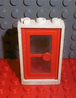 1252  Lego 1 x Tür +  Rahmen / weiß / rot   3579 7930  1x3x4 - Bild 1 von 4