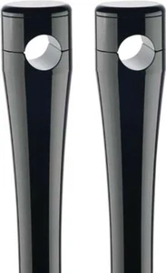 BLACK SMOOTH TOP ROUND RISERS 8" RISE PAIR FOR 1"HANDLEBAR HARLEY BOBBER CHOPPER - Picture 1 of 3