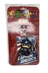 Capitán Avenger Marvel Funko Cordón Soporte de Identificación con Estatuilla Plana - Imagen 1 de 3