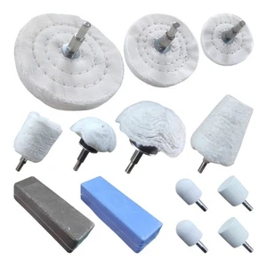 13Pcs Aluminum Polishing Kit For Drill Buffing Wheels And Felt Bob - Picture 1 of 9