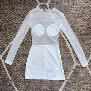 NORMA KAMALI Dot Dash Mini Dress Sz XXS - Picture 1 of 7