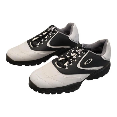 Oakley Golf Shoes Men's Cleat Prime Tye  Leather Vintage Size 7.5 White/Black - Image 1 of 4