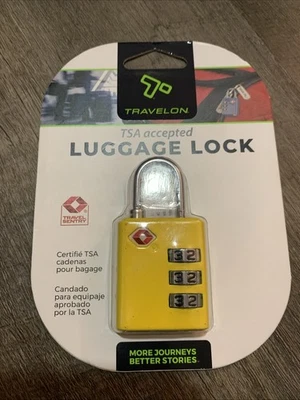 Cerradura de equipaje Travelon TSA aceptada amarilla Foto 1 de 4