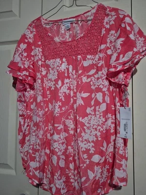 Blusa Top Liz Claiborne Mujer Teaberry Floral Talla XXL NUEVA CON ETIQUETAS Foto 1 de 3