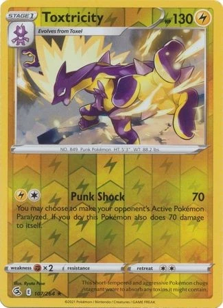 TOXTRICITY 107/264 FUSION STRIKE POKEMON (REVERSE HOLO, NM) - Image 1 of 1