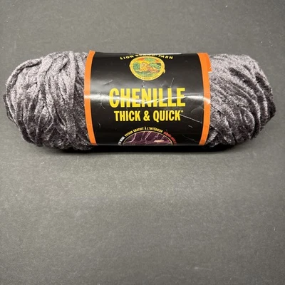 Lion Brand CHENILLE - 150 Flannel Gray Yarn, Thick & Quick, new, discontinued  - Image 1 of 4