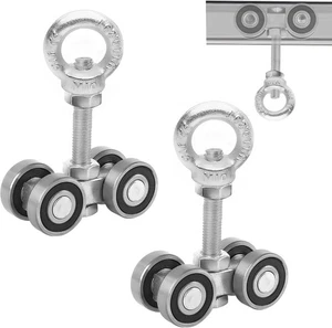 4-Rad-Montagerollen, Silent Strut Trolley, massiver Stahl, silber - Bild 1 von 7