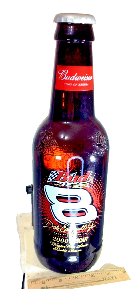 Budweiser Dale Earnhardt Jr 2000 Nascar Winston Cup novato botella de vidrio grande Foto 1 de 4