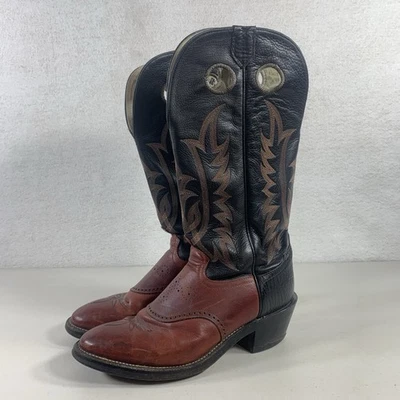 Anderson Bean Mens 10.5EE Brown/Black Leather Western Cowboy Boots 6816 Made USA - Image 1 of 4