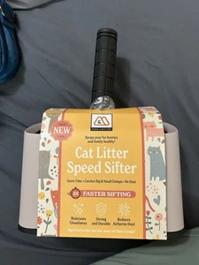 Mess & Matter Metal Cat Litter Scoop with Holder Speed Sifter NEW In Package - Picture 1 of 5