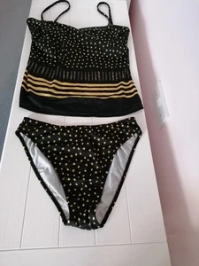 Seaspray tankini in black/gold UK14 - Picture 1 of 5