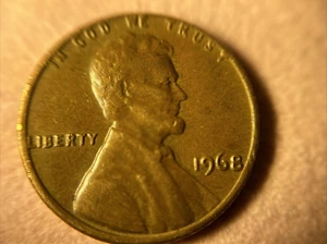 1968 No Mint Lincoln penny (Rare) In God We Trust and L on edge Mint mark Error - Picture 1 of 6
