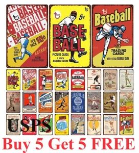 Retro Decor Baseball Tin Sign Vintage Retro Decorative Metal Sign Plaque Garage - Picture 1 of 47