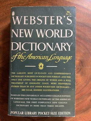 Websters New World Dictionary Of The American Language Pocket Size 1959 - Image 1 of 4
