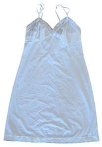 Vanity Fair White Nylon Full Slip Lace Trim Style 10-103 Size 36/42 M/L 22" Long - Picture 1 of 6