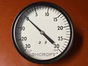 Ashcroft Pressure Vacuum Gauge 30'HgV-30 PSI 3.5" Face Untested - Picture 1 of 3