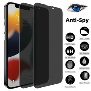 Pack 2 Protection Ecran Intégrale en Verre Trempé Confidentialité pour iPhone 13 Pro Max Mini - Photo 1/136