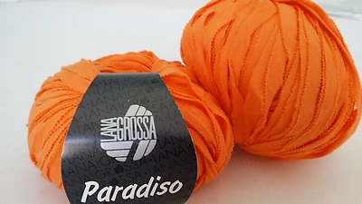 350 g Paradiso Lana Grossa Bändchengarn Fb 014 orange 100 % Baumwolle  - Bild 1 von 2
