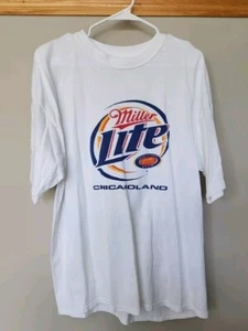 Men's Vintage Miller Lite Chicagoland Chi T-Shirt White Short Sleeve Y2K Size XL - Picture 1 of 4