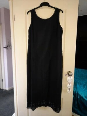 Womens Debenhams Classics Black Beaded Dress Size 20 - Image 1 of 4