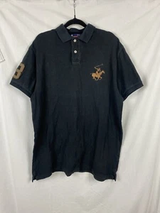 Beverly Hills Polo Club Polo Shirt Mens Large Black Logo Large Pony Preppy Adult - Picture 1 of 10