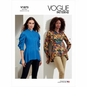 Vogue SEWING PATTERN V1875 Misses' Peplum Tops Sizes 8-16 Or 18-26 - Picture 1 of 7