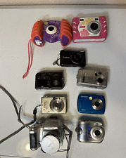 Lot Of 9 Digital Cameras Cannon Olympus HP UNTESTED FOR REPAIR/PARTS