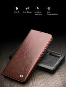 Retro Echt Leder Tasche Flip Cover Geldbeutel Klapphülle für Xiaomi Mi 11 10 Pro - Picture 1 of 12