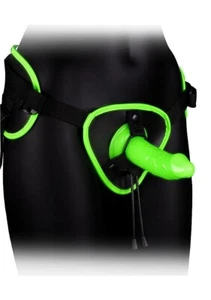 Ouch! - Glow in the Dark Bonded Leather Strap-On with Silicone Dildo 5.7 inches - Picture 1 of 6