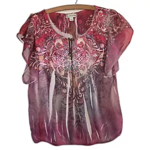 Top babydoll Live and Let Live Boho Hippie Artsy borchie stringa burnout Y2K fata - Foto 1 di 4