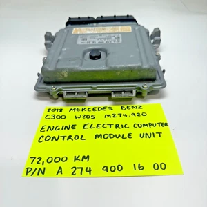 15-20 Mercedes W205 C300 GLC350e E300 M274 2.0L ECU ECM Engine Control Module - Picture 1 of 9