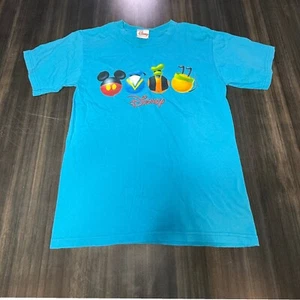 Disney Characters Graphic Tee Aqua Blue Short Sleeve T-Shirt Small - Picture 1 of 4