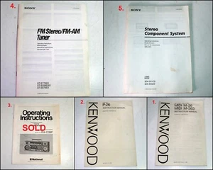 Assorted SONY KENWOOD NATIONAL AV User Manuals - Picture 1 of 5
