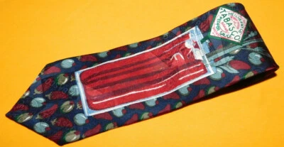 CORBATA TABASCO HECHA EN EE. UU. AZUL/ROJO/VERDE MOTIVO CHILE - CORBATAS - CORBATAS DE DISEÑADOR. Foto 1 de 4