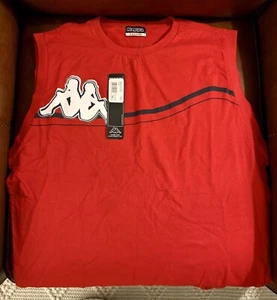 BNWT MEN'S RED KAPPA SLEEVELESS T-SHIRT TANK TOP AUTHENTIC SIZE XXL 2XL - Picture 1 of 2